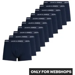 Trunk JACK & JONES "JACSOLID TRUNKS 10 PACKS NOOS", Herren, Gr. L, navy blazer detail:navy blazer, navy blazer, navy blazer, navy blazer, navy blazer, navy blazer, navy b, Jersey, Obermaterial: 95% Baumwolle, 5% Elasthan, bequem, Unterhosen