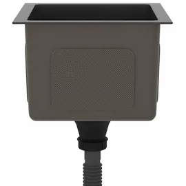 vidaXL Handgemachte Einbauspüle schwarz Edelstahl Handbetätigung 300 x 300 mm