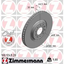 ZIMMERMANN Bremsscheibe Vorderachse Zimmermann 100.1249.20