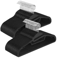 Relaxdays Kleiderbügel 50er Set, rutschfest gummiert, Steg, Öffnung U-Form,