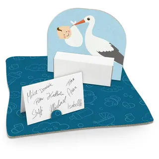 itenga Geschenkbox itenga Geldgeschenkverpackung "Storch mit Baby" hellblau pastell (Moti