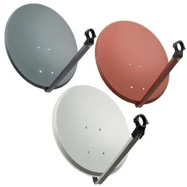 PremiumX PXA80 Satellitenschüssel 80cm Aluminium Hellgrau Satellitenantenne SAT Offset Spiegel