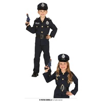 FIESTAS GUIRCA Polizei Kostüm Kinder 14-16 Jahre - Dunkelblaues Mädchen u. Jungen Polizei Kostüm - Polizei Uniform, Polizeimütze Kinder Karneval, Fasching Kostüm Kinder Junge Kostüm Polizei Kinder