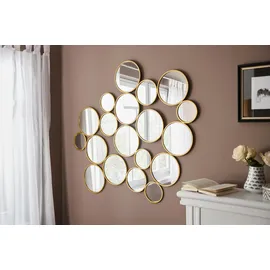 otto home Dekospiegel OTTO HOME "Malisa", gold (goldfarben), B:121cm H:110cm T:2cm, Metall, Spiegel, Wandspiegel aus 19 Elementen, modern, glamourös