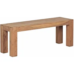 Kadima Design Sitzbank Landhaus-Stil: Massivholz Akazie, 200 kg Belastung, handgefertigt. Beige, 120x35x45 cm