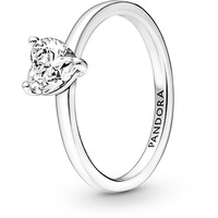 Pandora Timeless Funkelndes Herz Solitär-Ring aus 952 Sterling Silber mit klaren Cubic Zirkonia Steinchen 191165C01-50