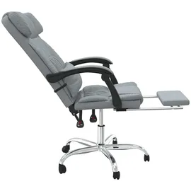 vidaXL Bürostuhl mit Massagefunktion Stoff Hellgrau