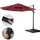 MCW Ampelschirm A96 Ø 4m Alu Bordeaux mit Ständer Drehbar
