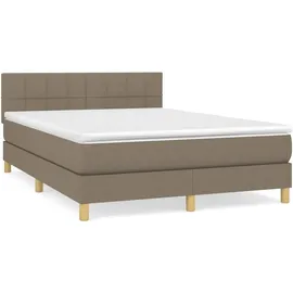 vidaXL Boxspringbett 140 x 200 cm Taupe