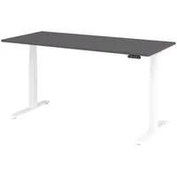 Bümö Schreibtisch, Graphit, Weiß, Nachbildung, Rechteckig, 180x74x80 cm, FSC