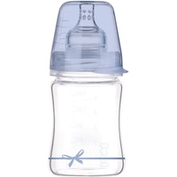 LOVI Baby Shower Glass Bottle Blue 0m+ Glasflasche mit dynamischem Sauger 150 ml