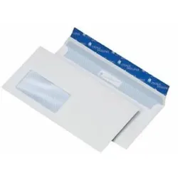 Briefumschläge, DL, hk, m.F., 100g/m2, weiß, Pck=500St, Innendruck blau