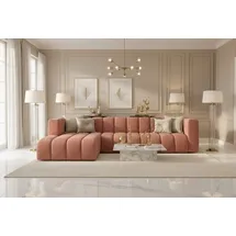 kaiser möbel Ecksofa L-Form GRAND 318 cm, stoff Salvador, Rosa, Links - Rosa