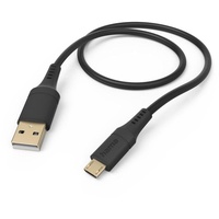 Hama Ladekabel Flexible USB-A/Micro-USB 1.5m Silikon schwarz