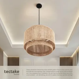 Tectake tectake® Pendelleuchte Lignea Lux Boho-Stil, Wickeltechnik, 40 W, 46 x 32 cm