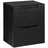 Lomadox Badmöbel Waschtischunterschrank 50 cm schwarz gerillte Front Waschbeckenschrank Badschrank 2 Schubkasten Auszüge B/H/T ca. 50,4/59,5/40 cm