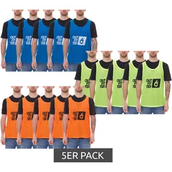 5er Pack Outfitter OCEAN FABRICS TAHI nachhaltiges Trainings-Leibchen Mannschaftssport OUT-U-3038-OTW Neon-Gelb, Neon-Orange oder Blau - 