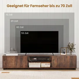Costway TV-Lowboard 160 x 35 x 30 cm Braun Holz