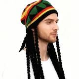 Rasta Perücke Herren, Faschingsperücken Herren, Rasta Mütze mit Dreadlocks für Karneval, Halloween, Fasching, Mottoparty, Verkleidung, Theater