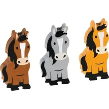 Brunnen Radiergummis Pferde farbsortiert, 3 St.