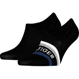 Tommy Hilfiger Füßlinge mit elastischem Rippenbündchen im 2er-Pack, Black, 39-42