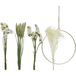 Bastelset DIY - Dekoring mit Trockenblumen und Gräsern - Trockenblumenkranz - Au...