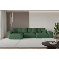 altdecor Ecksofa Cord mit Schlaffunktion 2-Sitzer Grün
