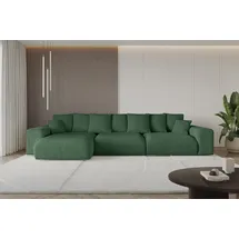 altdecor Ecksofa Cord mit Schlaffunktion 2-Sitzer Grün