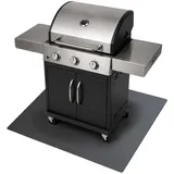 Tulup Grillunterlage Bodenschutzplatte Metall, Schwarz 100x80 cm