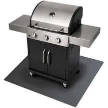 Tulup Grillunterlage Bodenschutzplatte Metall, Schwarz 100x80 cm