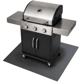 Tulup Grillunterlage Bodenschutzplatte Metall, Schwarz 100x80 cm