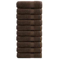 VidaXL Premium-Duschtücher solund 10 Stk. Braun 70x140 cm 600