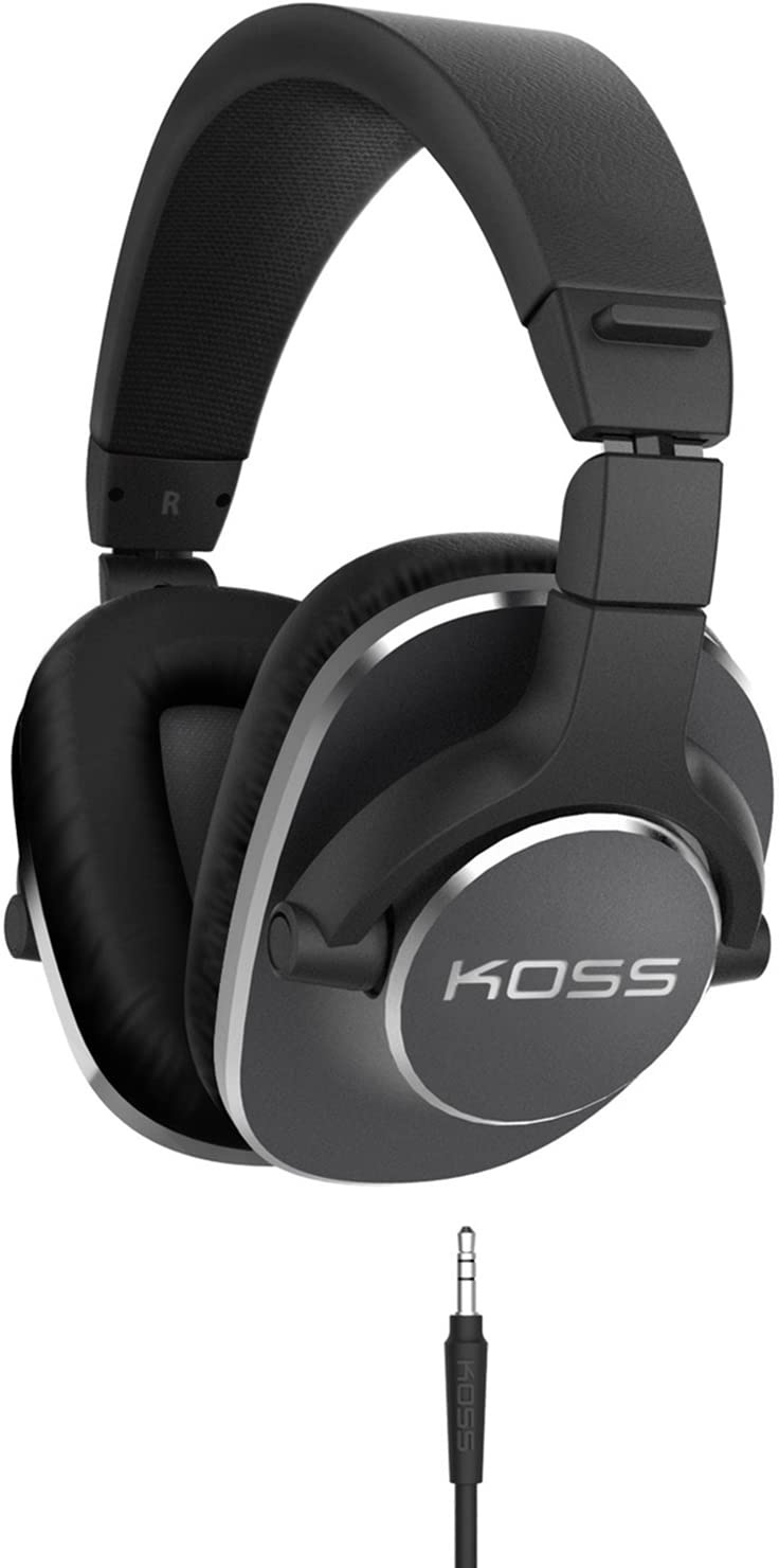 Koss Pro 4S Dynamischer Studio Kopfhörer mit Drehbaren Ohrmuscheln aus Memory-Foam Kompatibel mit iPhones, Android Smartphones, iPads, Tablets und MP3 Geräten - Schwarz