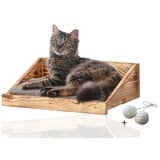 Rohrschneider Katzen Kletterstufe mit Kissen Kletterwand-Element mit Gratis-Spielballset