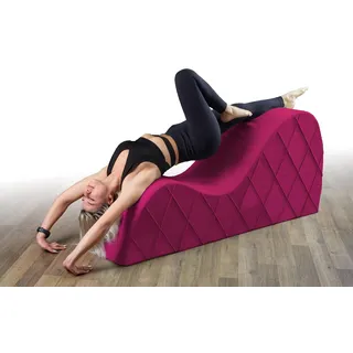 BEDIA Chaiselongue-Sessel gebogen für Yoga, Stretching, Entspannung und mehr, weiche Fuscia