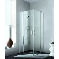 Kermi Liga Duschtür Eckeinstieg rechts 90 x 200 cm Klarglas silber mattglanz LIEPR093201PK