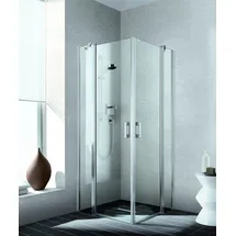 Kermi Liga Duschtür Eckeinstieg rechts 90 x 200 cm Klarglas silber mattglanz LIEPR093201PK