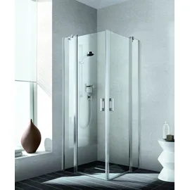 Kermi Liga Duschtür Eckeinstieg rechts 90 x 200 cm Klarglas silber mattglanz LIEPR093201PK