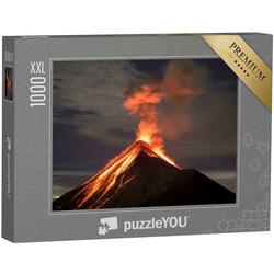 puzzleYOU Puzzle Puzzle 1000 Teile XXL „Lava, die nach einem Ausbruch hinunterfließt“, 1000 Puzzleteile, puzzleYOU-Kollektionen Vulkane