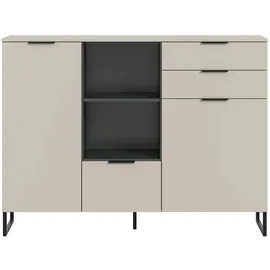 VCM Highboard Noida 150 x 112 x 37 cm Kaschmir / Schwarz