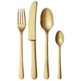 Georg Jensen Copenhagen Besteckset, mattiert, goldfarben