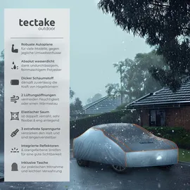 Tectake tectake® Autoplane, wasserdicht und atmungsaktiv, mit 4 mm Schaumstoffschicht, 3 längenverstellbare Spanngurte, inklusive Aufbewahrungstasche