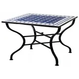 Marrakesch Orient & Mediterran Interior Mosaiktisch 50 x 50 x 45 cm Blau/Weiß