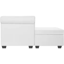 vidaXL Chesterfield-Sofa L-Form Kunstleder Weiß