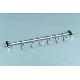 Ibili Wandregal Bistrot 50 cm 10 Haken aus Edelstahl, Silber, 50 x 10 x 3 cm