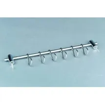 Ibili Wandregal Bistrot 50 cm 10 Haken aus Edelstahl, Silber, 50 x 10 x 3 cm