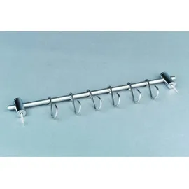 Ibili Wandregal Bistrot 50 cm 10 Haken aus Edelstahl, Silber, 50 x 10 x 3 cm