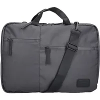 Businesstasche RIEKER, Damen, Gr. B/H/T: 40cm x 30cm x 4cm, dunkelgrau, Textil, unifarben mit Farbeinsatz, Taschen, Herren Arbeitstasche, Laptoptasche mit 2 geräumigen Hauptfächern