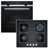 Siemens Herdset SIEMENS Backofen LightControl + Gas-Kochfeld FlameSelect autark 60cm