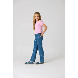 only & kids Damen Kogjuicy Wide Leg Heart Emb Jeans Noos, Light Medium Blue Denim, 152 EU